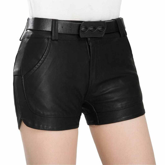 Women 100% Genuine Lambskin Soft Leather pants Leather shorts