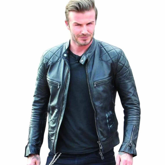Mens Genuine Leather David Beckham Replica Coat Jacket