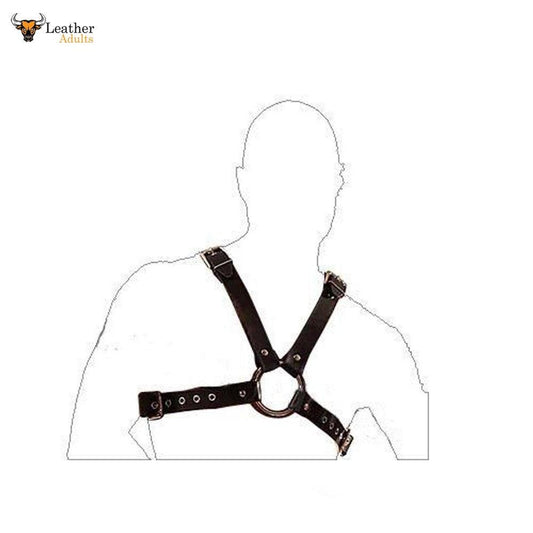 Men GENUINE LEATHER FULL CHEST HARNESS GAY INTEREST Fetish club wear costumes BDSM Gay