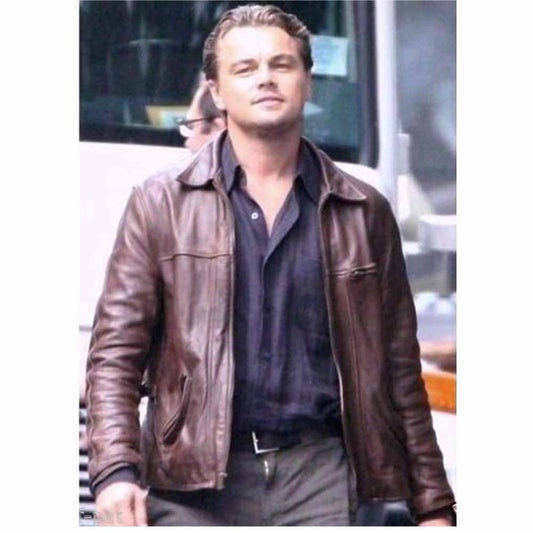 Mens Genuine Leather Leonardo DiCaprio Movie Replica Coat Jacket Most Sizes