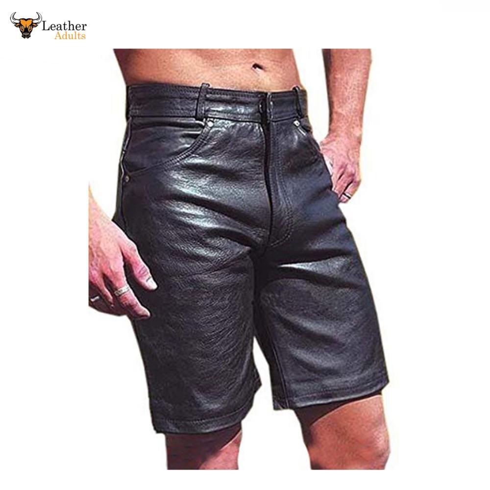 Leather shorts for clearance men