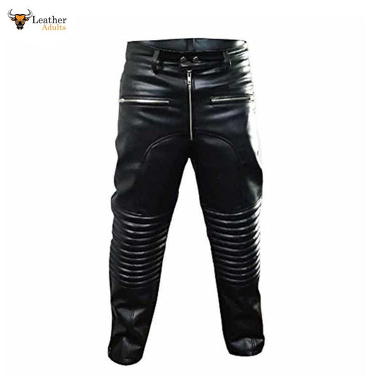 Mens Real Cowhide Leather Pants Leather Jeans BLUF Pants Bikers Trousers