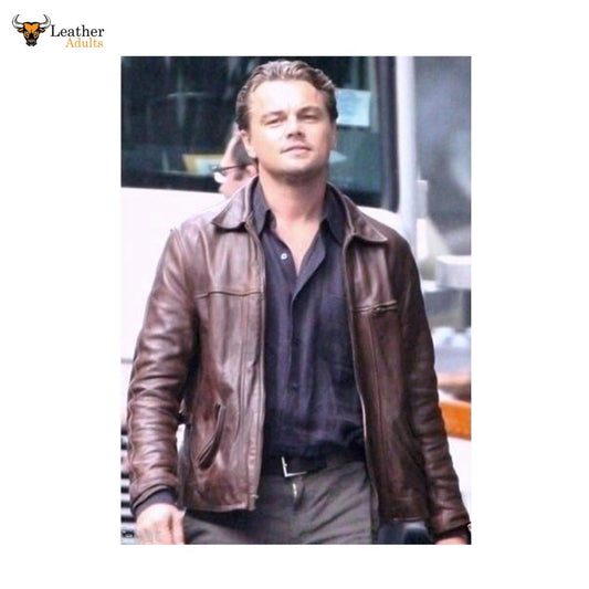 Mens Genuine Leather Leonardo DiCaprio Movie Replica Coat Jacket Most Sizes