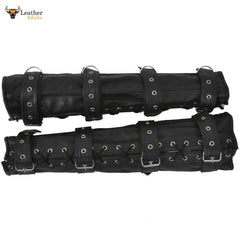 Genuine Leather Bondage Arm and Leg Restraints Binders Steel Boned No Escape
