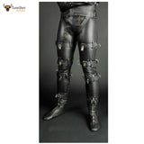 Mens Real Leather Straitjacket and Trousers with Leather Lining Heavy Duty BDSM