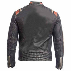 Men's Retro 3 Cafe Racer Biker Vintage Distressed Fashion Moto Leather Jacket