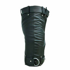Men's Leather Bondage / Locking Chastity Shorts Genuine Cow Leather