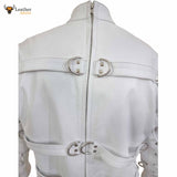 Heavy Duty White Leather Catsuit Bodysuit Restriction Bondage Bodysuit