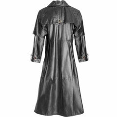 Ladies 100% Pure Leather Goth Steampunk Gothic Van Helsing Matrix Trench Coat