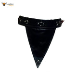 Mens Black Leather Gladiator Kilt Set for Costumes Heavy Hardware LARP K2