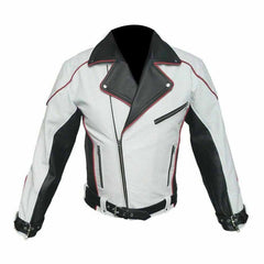 Mens Real Cowhide Leather Jacket Pure Biker Rider Jacket Formula 1 Racing Jacket
