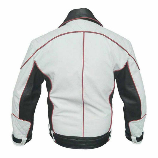Mens Real Cowhide Leather Jacket Pure Biker Rider Jacket Formula 1 Racing Jacket