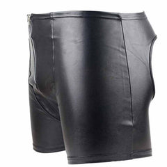 Mens Real Lambskin Soft Leather Backless Shorts Back Open Shorts Gay Shorts