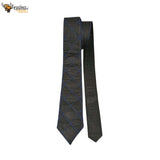 New Men's Genuine 100% Sheep Leather Quilted Tie with blue contrast