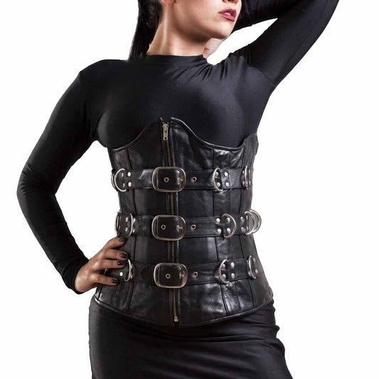 Very Sexy Butter Soft Lambs Leather Underbust Steel Boned Corset