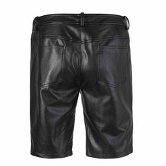 WOMENS BLACK 100% GENUINE LEATHER BERMUDA SHORTS with Five Pockets