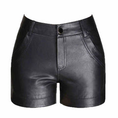 Women Genuine Lambskin Soft Leather shorts Leather Pants