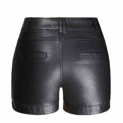 Women Genuine Lambskin Soft Leather shorts Leather Pants