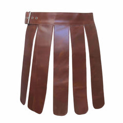 Mens Brown Real Leather Kilt Gladiator Costume LARP Kilts