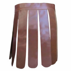 Mens Brown Real Leather Kilt Gladiator Costume LARP Kilts