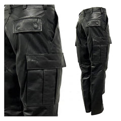 Men's Real Leather Cargo Jeans Heavy Duty Trousers MOST SIZES AVAILABLE