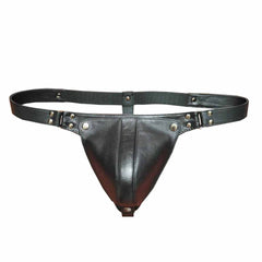 Mens Underwear Genuine Real Leather Cod Piece Thong Jock Jockstraps Fetish