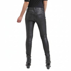 Sexy Ladies Genuine Black Lambskin Sheep NAPPA Leather Pants Trousers Sexy Jeans