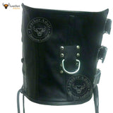 Heavy Cowhide Leather Male Corset Steel Boned Rear Laced Unisex Bondage Girdle Cincher