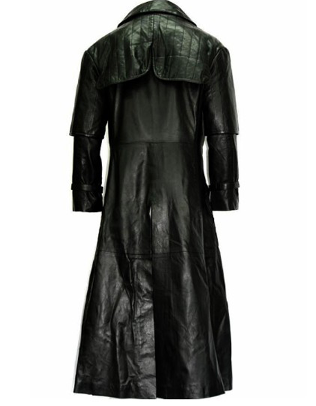 Men's Black Real Cowhide Leather Hugh Jackman Van Helsing Trench Coat
