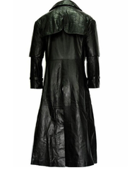 Men's Black Real Cowhide Leather Hugh Jackman Van Helsing Trench Coat