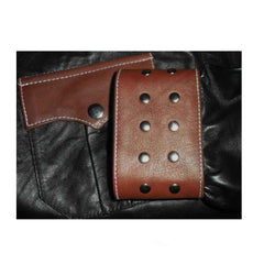 REAL LEATHER Mens Long Sleeve Black Cowboy Western Style Shirt BLUF