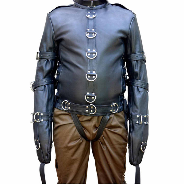Real Leather Bondage Jacket BDSM HEAVY DUTY Straitjacket