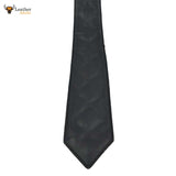 New Men's Genuine 100% Sheep Leather Quilted Tie with White contrast