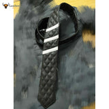 Men's Genuine 100% Sheep Leather Quilted Tie with choice of contrast