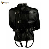 Mens Black Genuine Leather Heavy Duty Straitjacket Leather Straitjacket BONDAGE