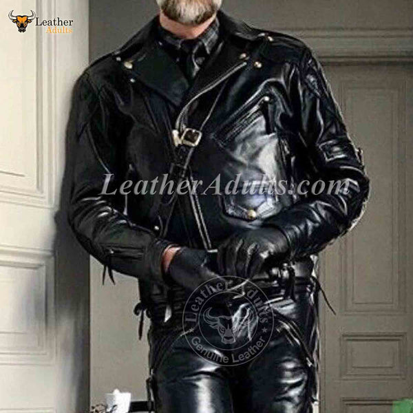 Buy Biker jacket mythical USA, cowhide leather man 100% cowhide leather