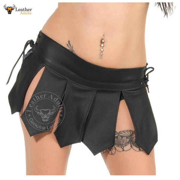 Womens Sexy LAMBS LEATHER Mini Skirt Genuine Leather Kilt Gladiator Skirt Kilt All Sizes