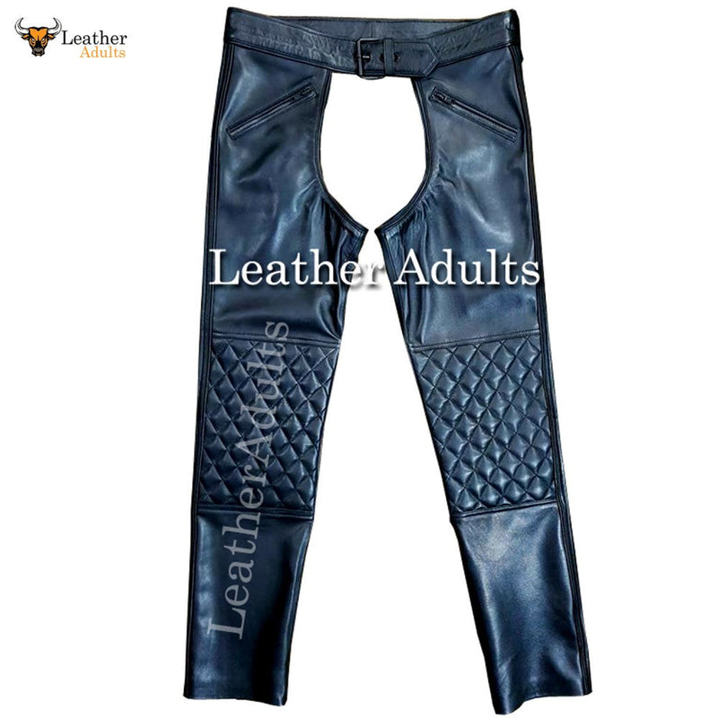 Men's Real Cowhide Leather Pants Punk Kink Jeans BLUF Convertible Chaps Trousers