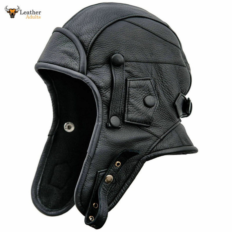 Full Grain Leather FLYING FACE MASK Aviator AXIS ALLIED Mask Hood Halloween