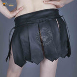 Womens Black Sexy Genuine Leather Mini Skirt Kilt Gladiator Skirt Kilt All Sizes
