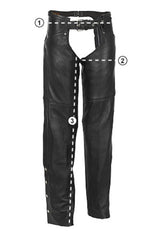 Mens Real Leather Chaps Leder Fetish Gay Jeans Pants Gay Chaps Bikers Trousers