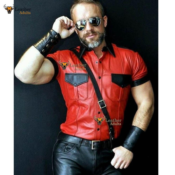 mens leather shirts