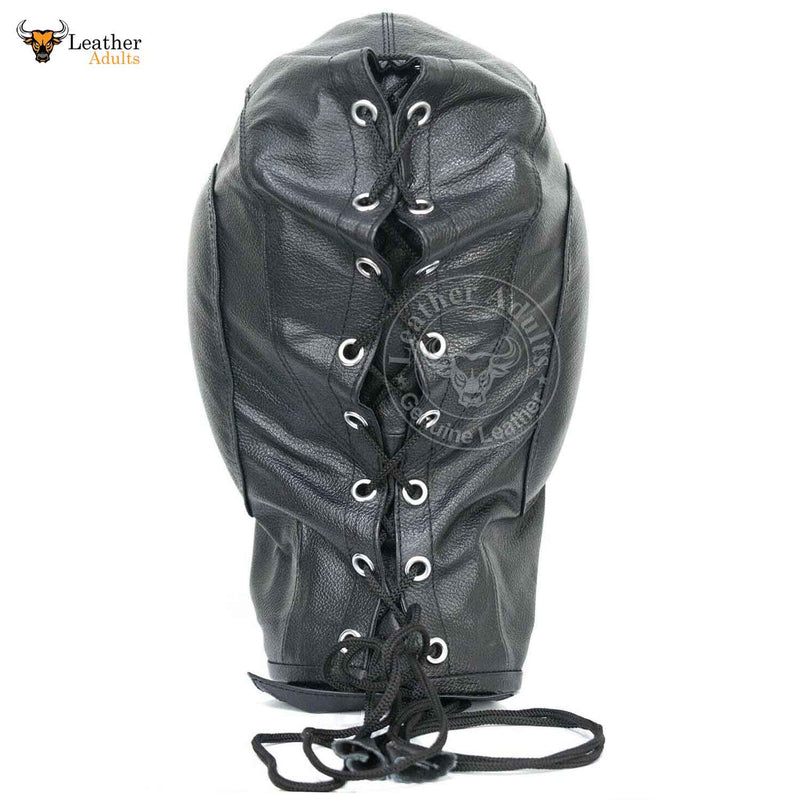 BDSM Leather Hood, BDSM Mask, Tight Real Leather Full Head Mask, Gimp Mask