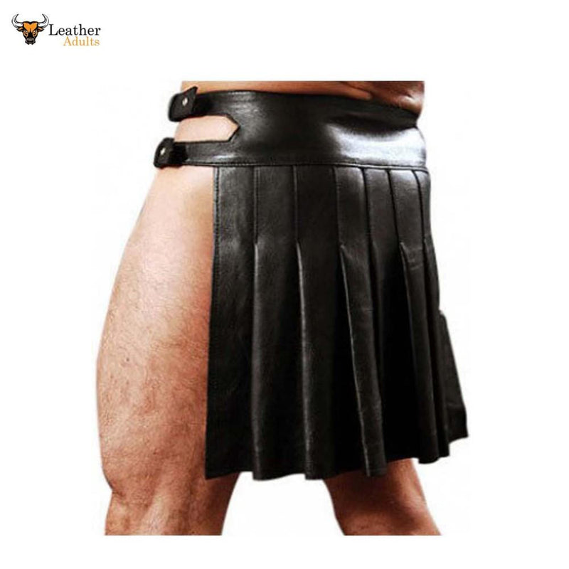 Men's Genuine Leather Roman Gladiator Kilt LARP - K11