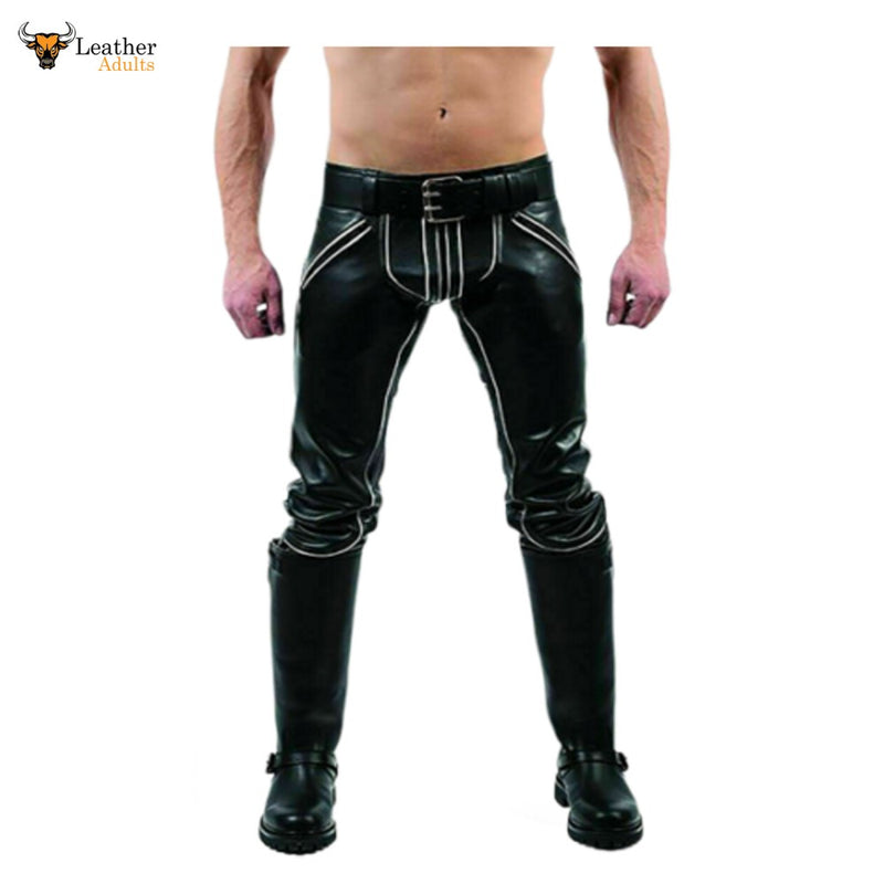 MEN'S LEATHER BREECHES GAY Pants Trousers Motorbike Jeans lederhosen lederjeans