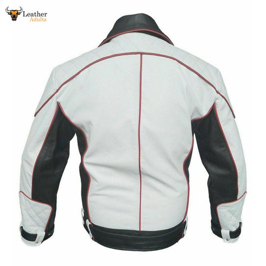 Mens Real Cowhide Leather Jacket Pure Biker Rider Jacket Formula 1 Racing Jacket New