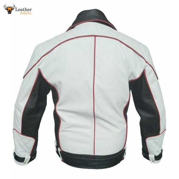 Mens Real Cowhide Leather Jacket Pure Biker Rider Jacket Formula 1 Racing Jacket New