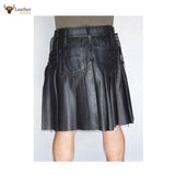Men's Genuine Leather Side Laced Kilt Choice of Length and Sizes - K10