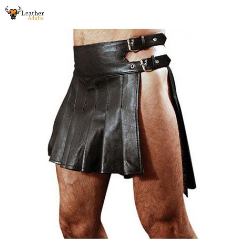 Men's Genuine Leather Roman Gladiator Kilt LARP - K11