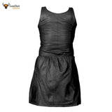 Ladies GENUINE LAMBS LEATHER BLACK SEXY DRESS